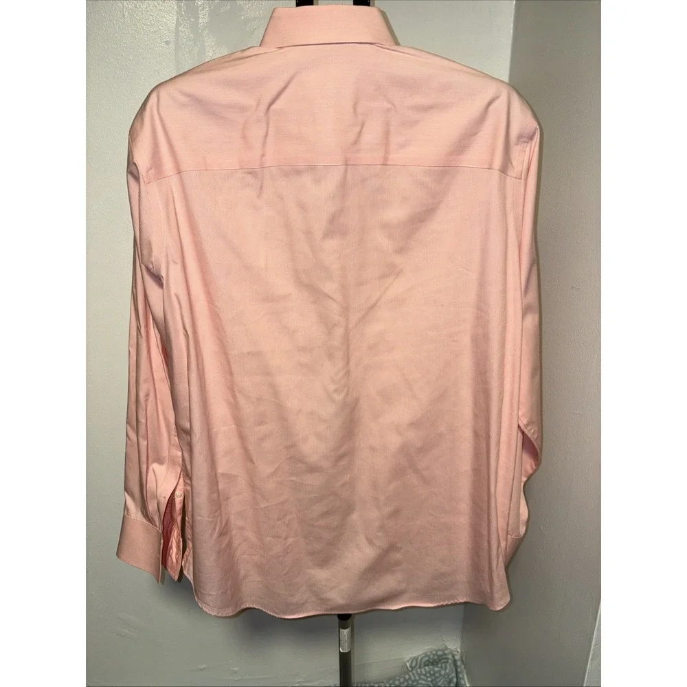 NWOT Kenneth Cole Reaction Men's Shirt Large Button-Down Pink micro strips - Picture 4 of 6